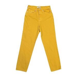 Madewell The Mom Jean High rise Sz 24 Mustard Yellow Orange Denim